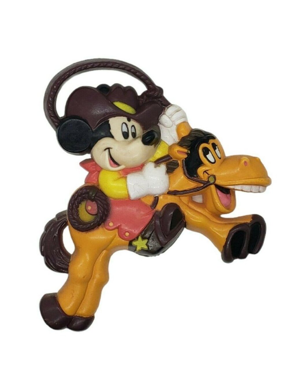 Disney Fridge Magnet Cowboy Rodeo Mickey Mouse Riding Horse Lasso Vintage 90s